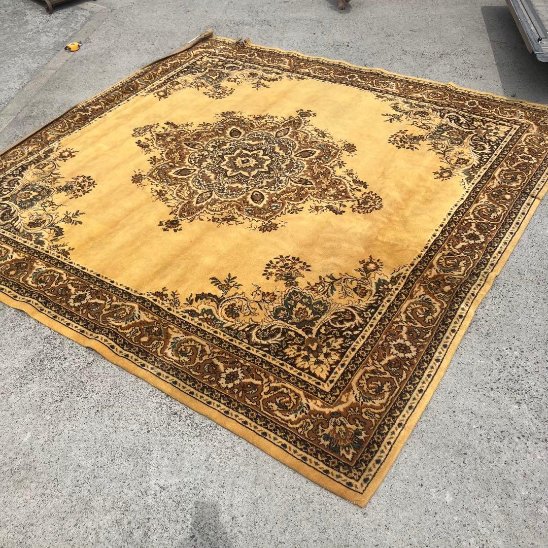 昭和レトロ カメイ トレメート アラベスク模様 ペルシャ絨毯 大型絨毯 ラグ