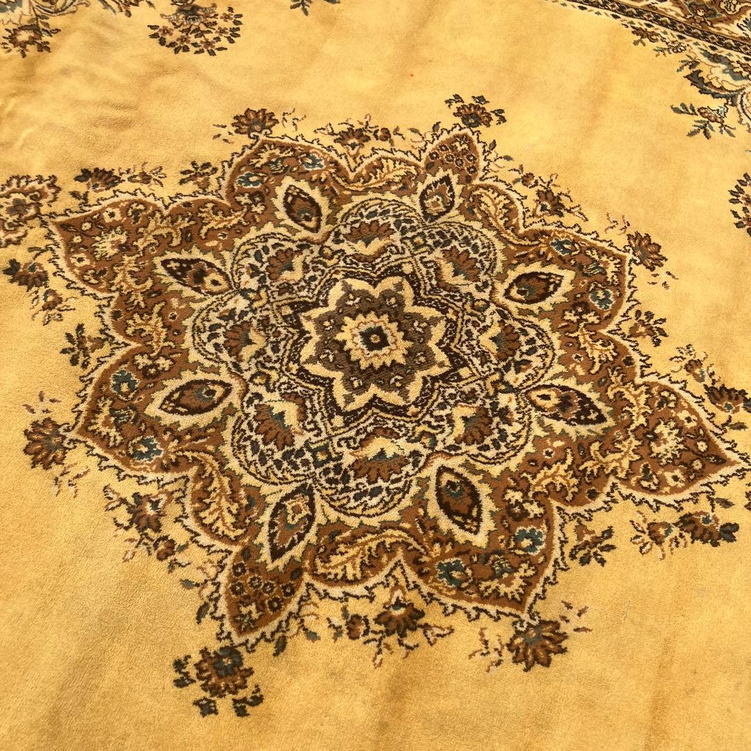 昭和レトロ カメイ トレメート アラベスク模様 ペルシャ絨毯 大型絨毯 ラグ