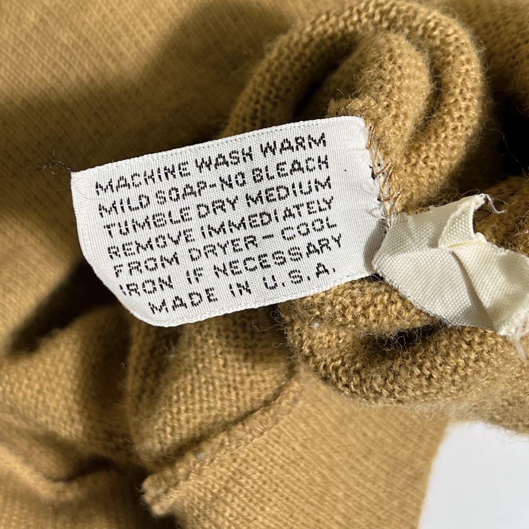 60s アイゾッドラコステ USA製 アクリルカーディガン M キャメル7461