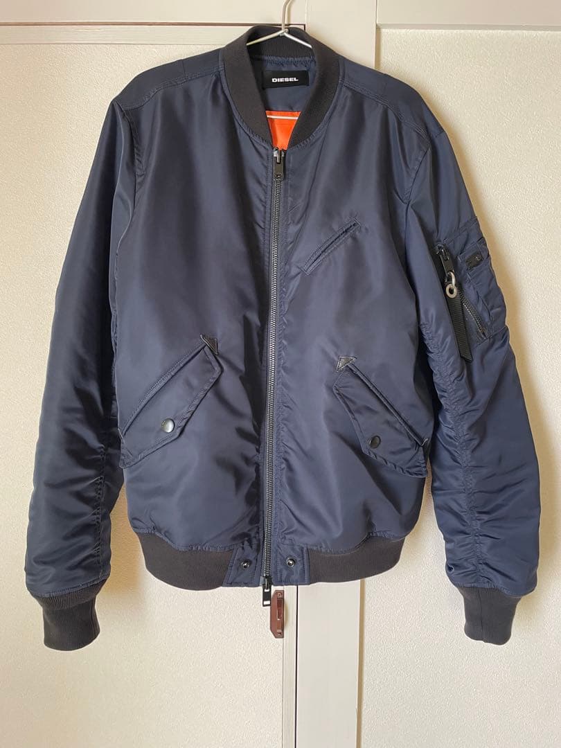 美品 DIESEL レア MA-1ボンバージャケット ネイビー L 日本L〜XL
