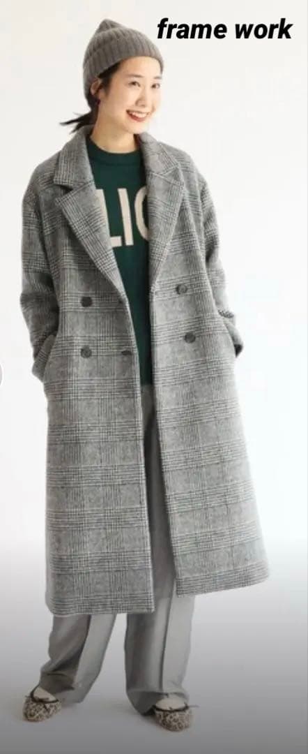 高見えFRAMeWORKダブルチェスターコート