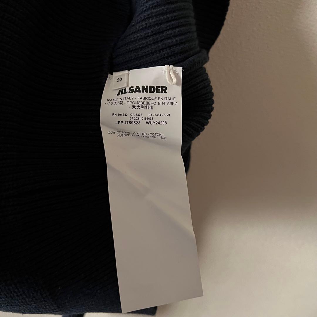 ジルサンダー ハイネック 長袖ニット ネイビー 30 XS相当 イタリア製