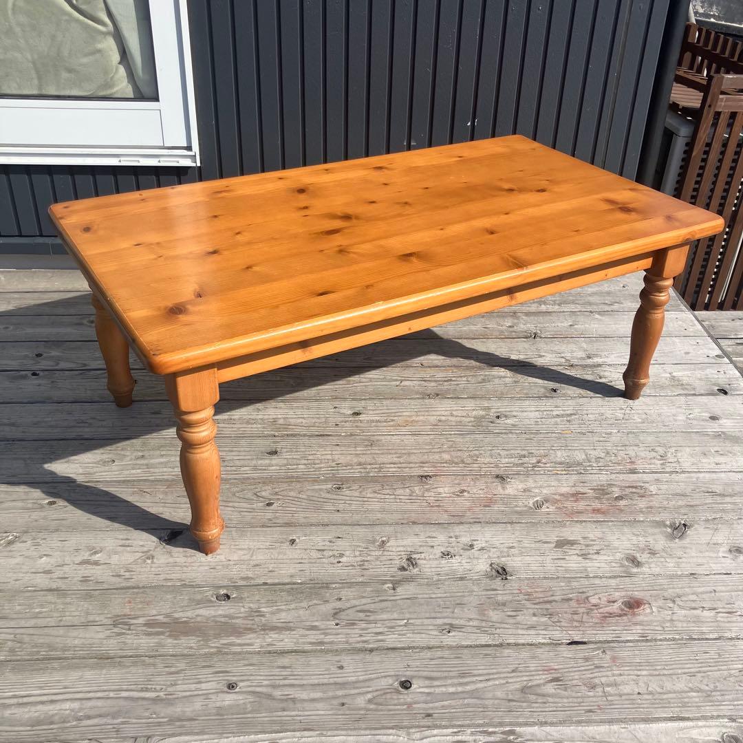 北欧レトロ 無垢材 パイン材 木製 センターテーブル カントリーテーブル 古家具