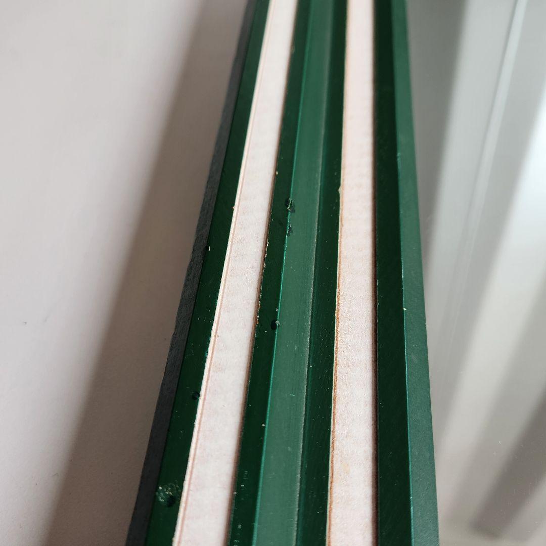 美品 ヴィンテージ　木製フレーム　8角形　ウォールミラー 壁掛け鏡 天然木 鏡