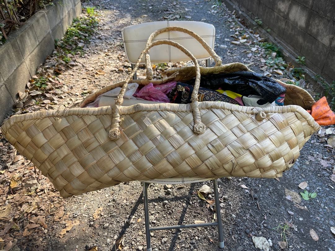 大きめ天然素材かごバッグ