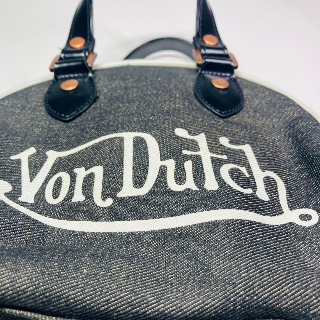 美品　Von Dutchボンダッチキャバス生地　ハンドバッグ　ミニボストンバッグ