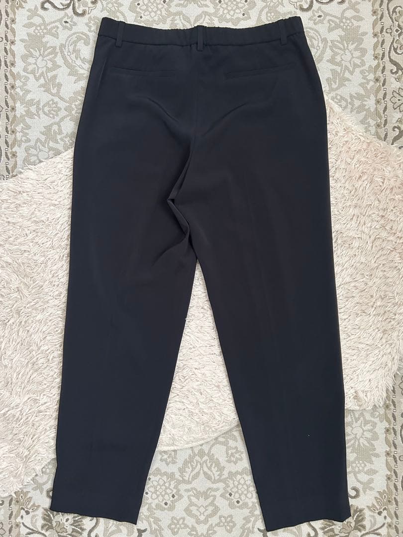 極美品 自由区 ジユウク 洗える セットアップ パンツ スーツ ノーカラー 黒