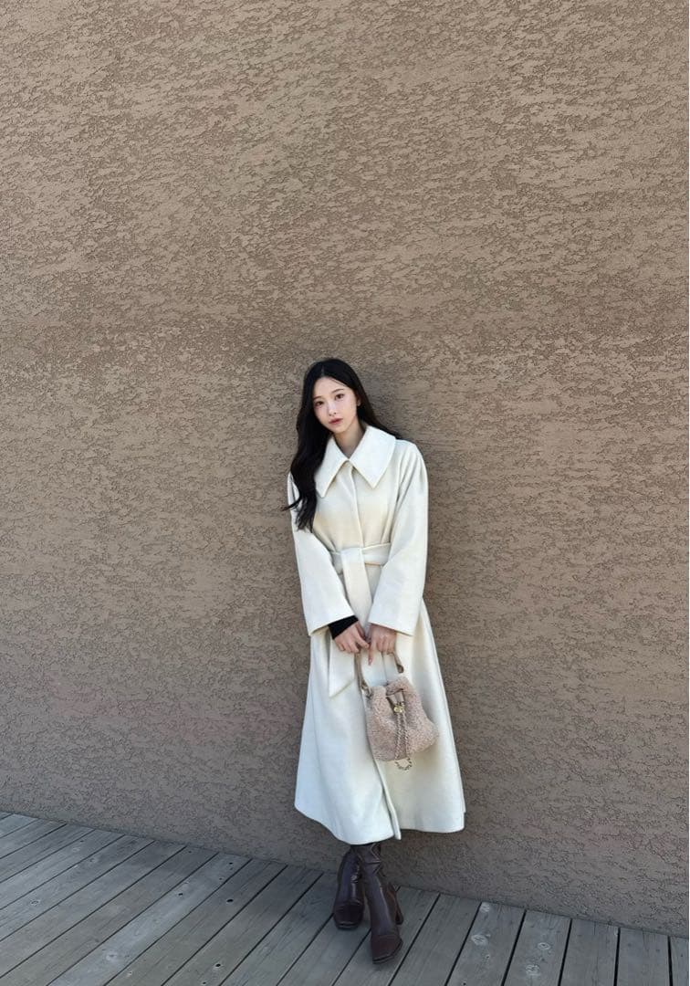 最終値下げ❣️YILON SERENE SHAGGY COAT アイボリー