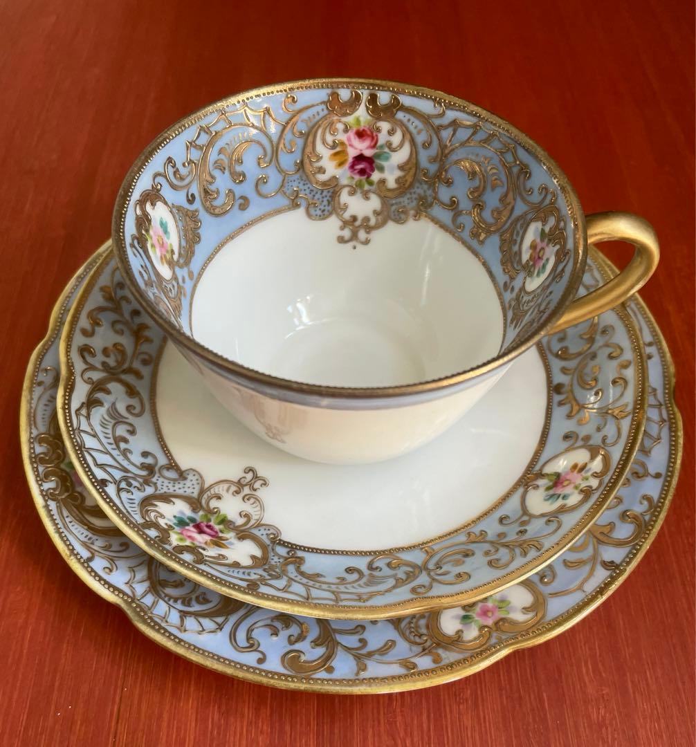 オールドノリタケ　カップ＆ソーサー3点セット