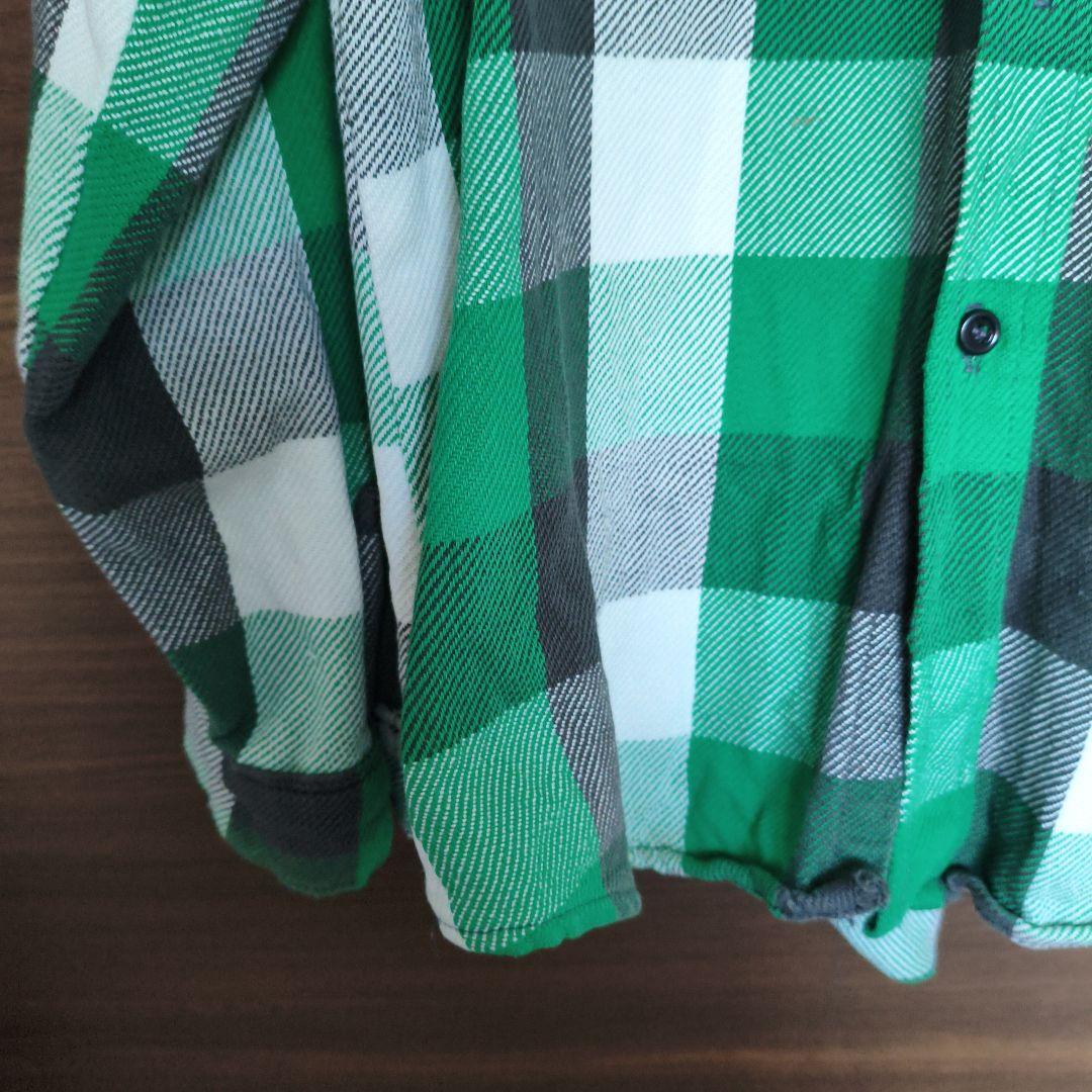 BIG MIKE 長袖ネルシャツ 16-L/16½ グリーンチェック　80's