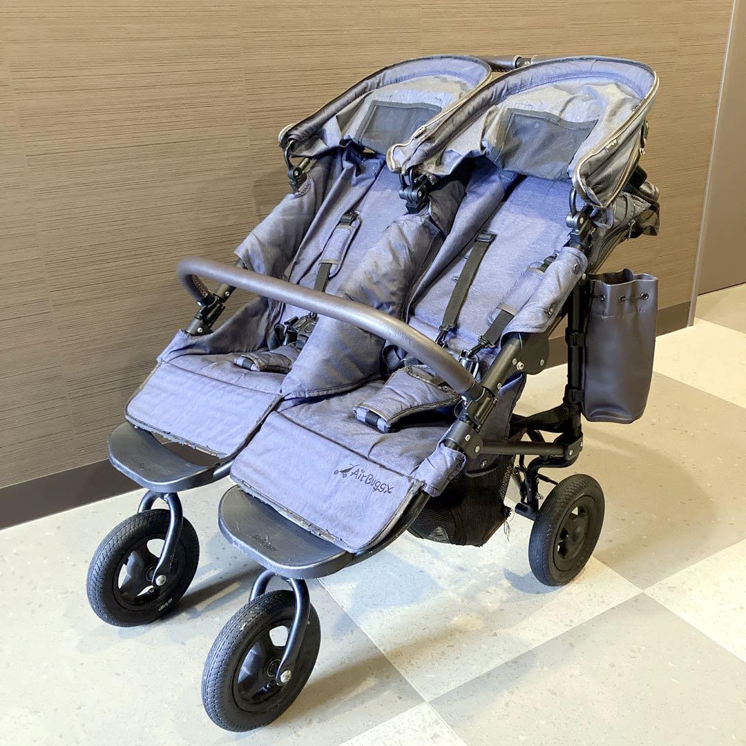 エアバギー ココダブルEX フロムバース デニム ネイビー 双子 2人乗り