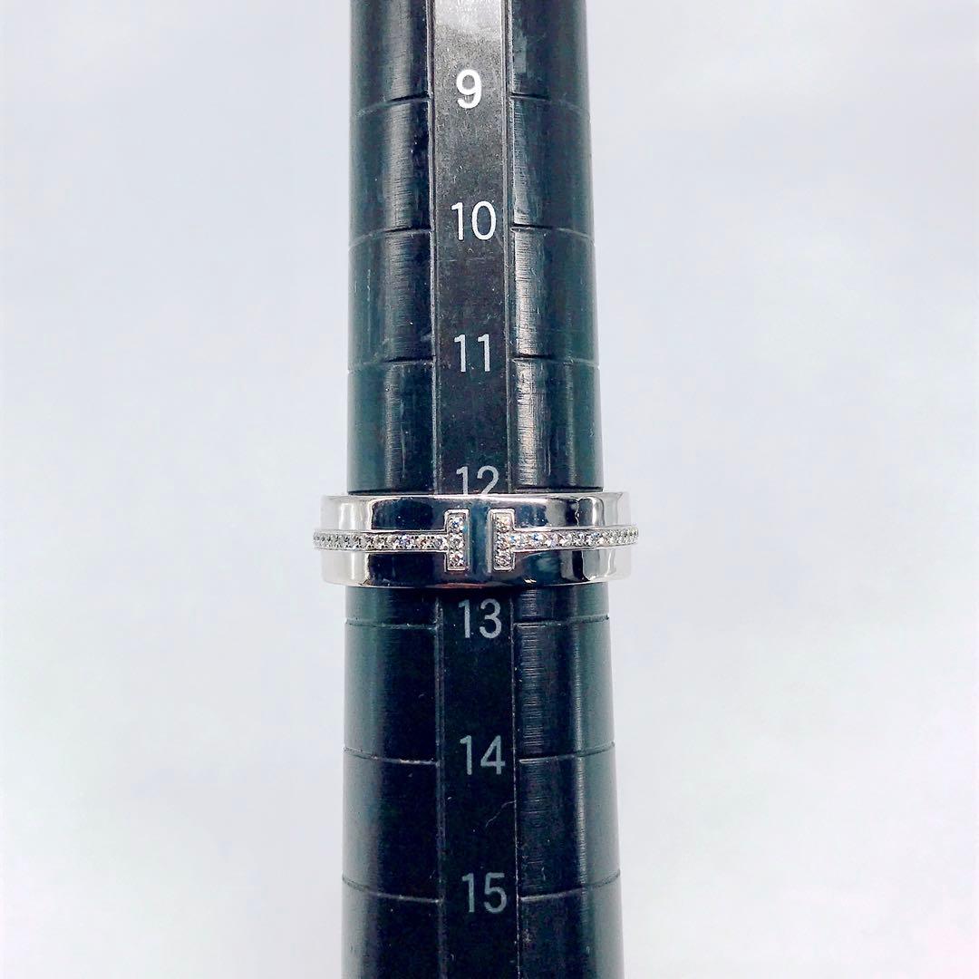 ティファニー T ワイド ダイヤモンド リング K18 750 現行品 12号