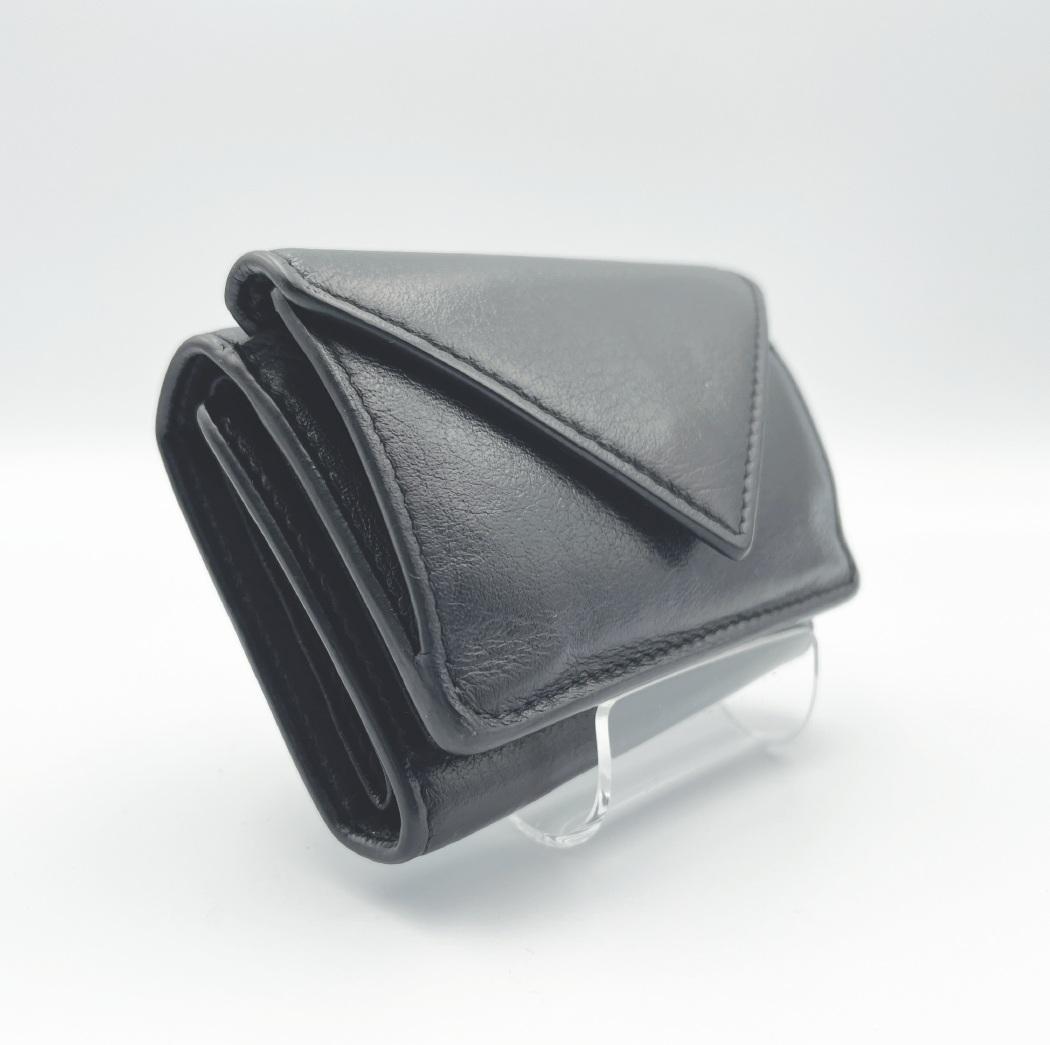 【BALENCIAGA（バレンシアガ）】ミニウォレット 三つ折り財布 黒