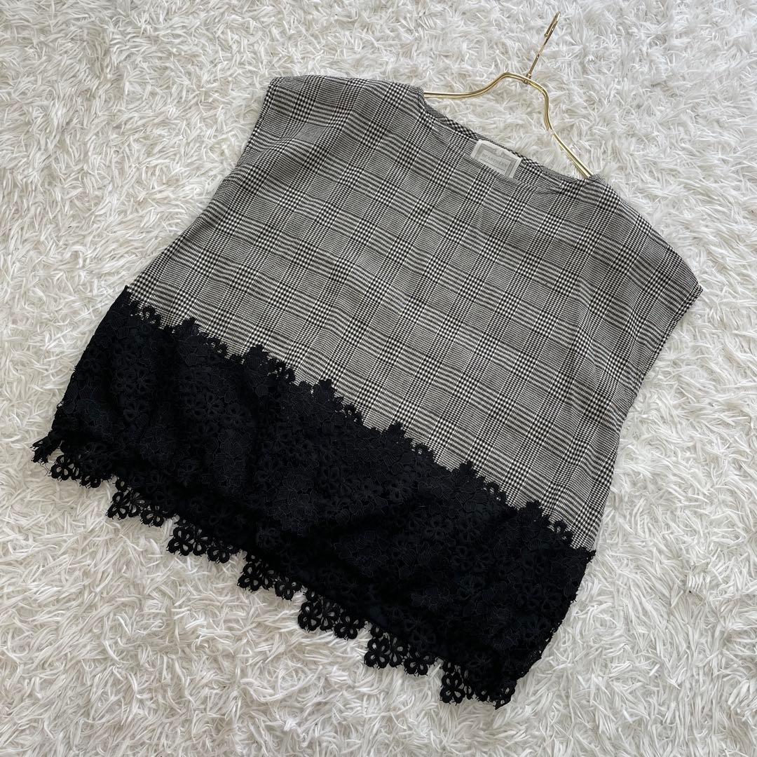 美品 BEARDSLEY / ビアズリー 裾レース コクーン ブラウス