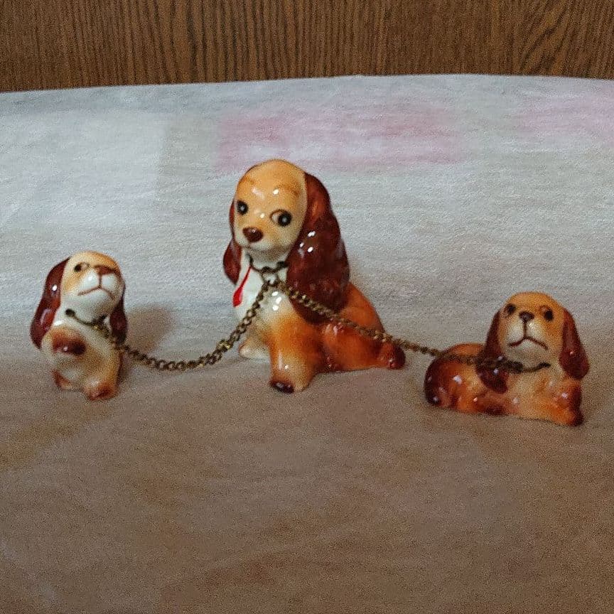 70年代 ディズニー わんわん物語 陶器 置物 ヴィンテージ