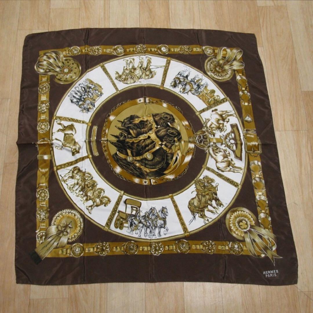 エルメス カレ90 CHEVAUX DE TRAIT 輓馬 スカーフ