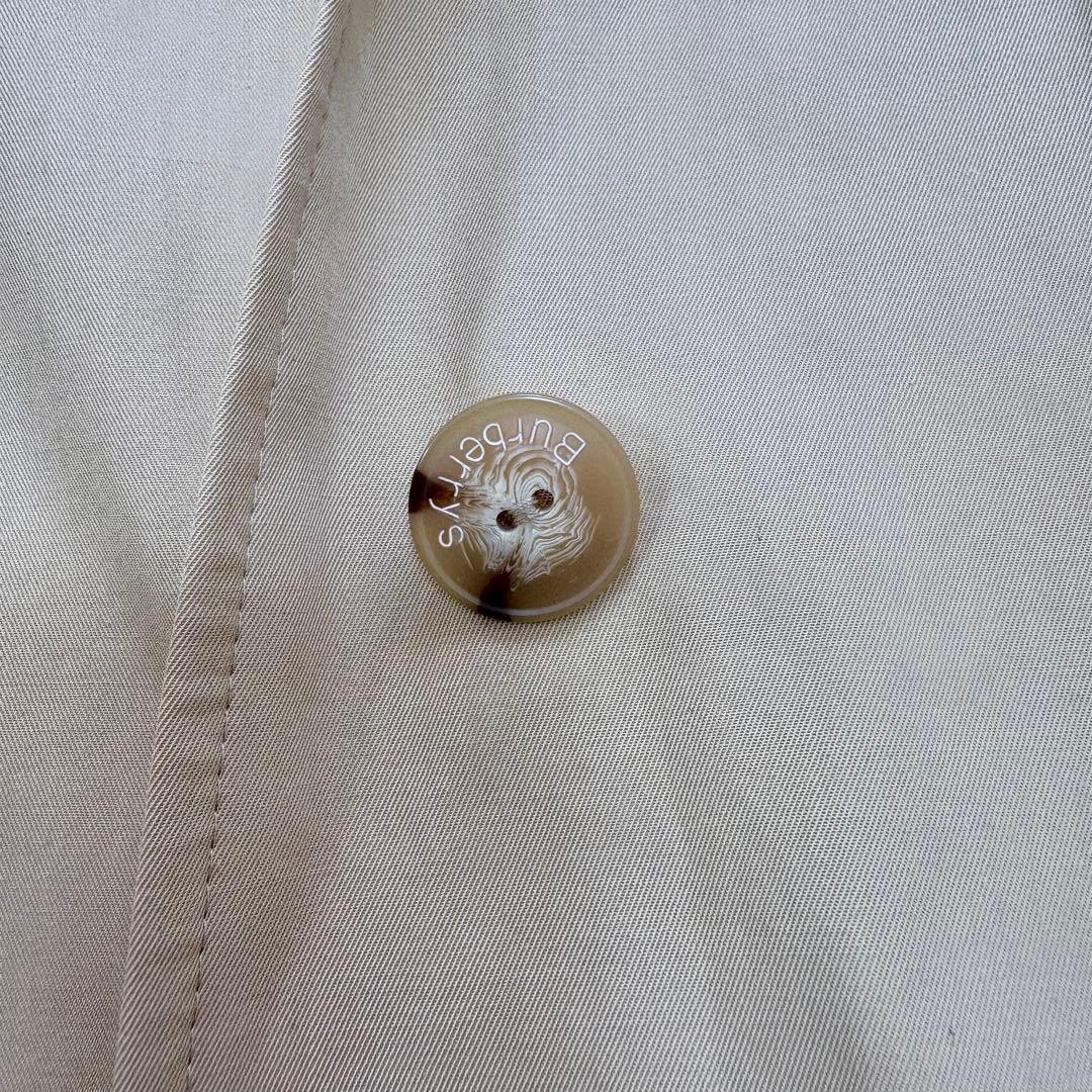 美品 BURBERRY ステンカラーコート 刺繍ロゴ ベージュ 7 Mビッグロゴ