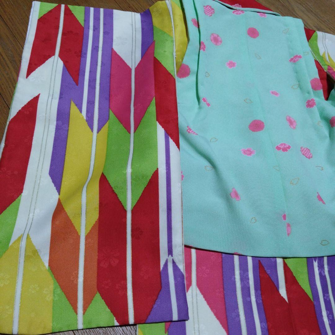 美品★三歳★矢羽根柄★被布＆着物＆小物