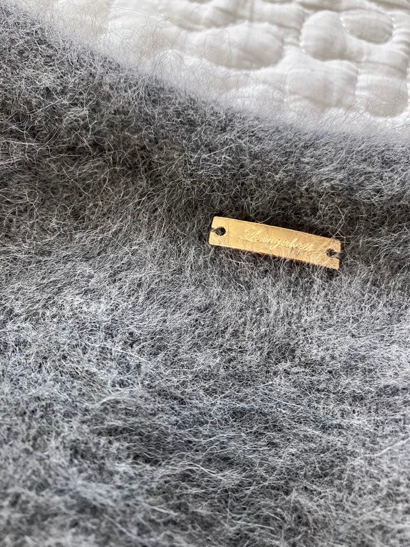 美品♦︎Loungedress FUR ウール×カシミヤ Vネックニット グレー