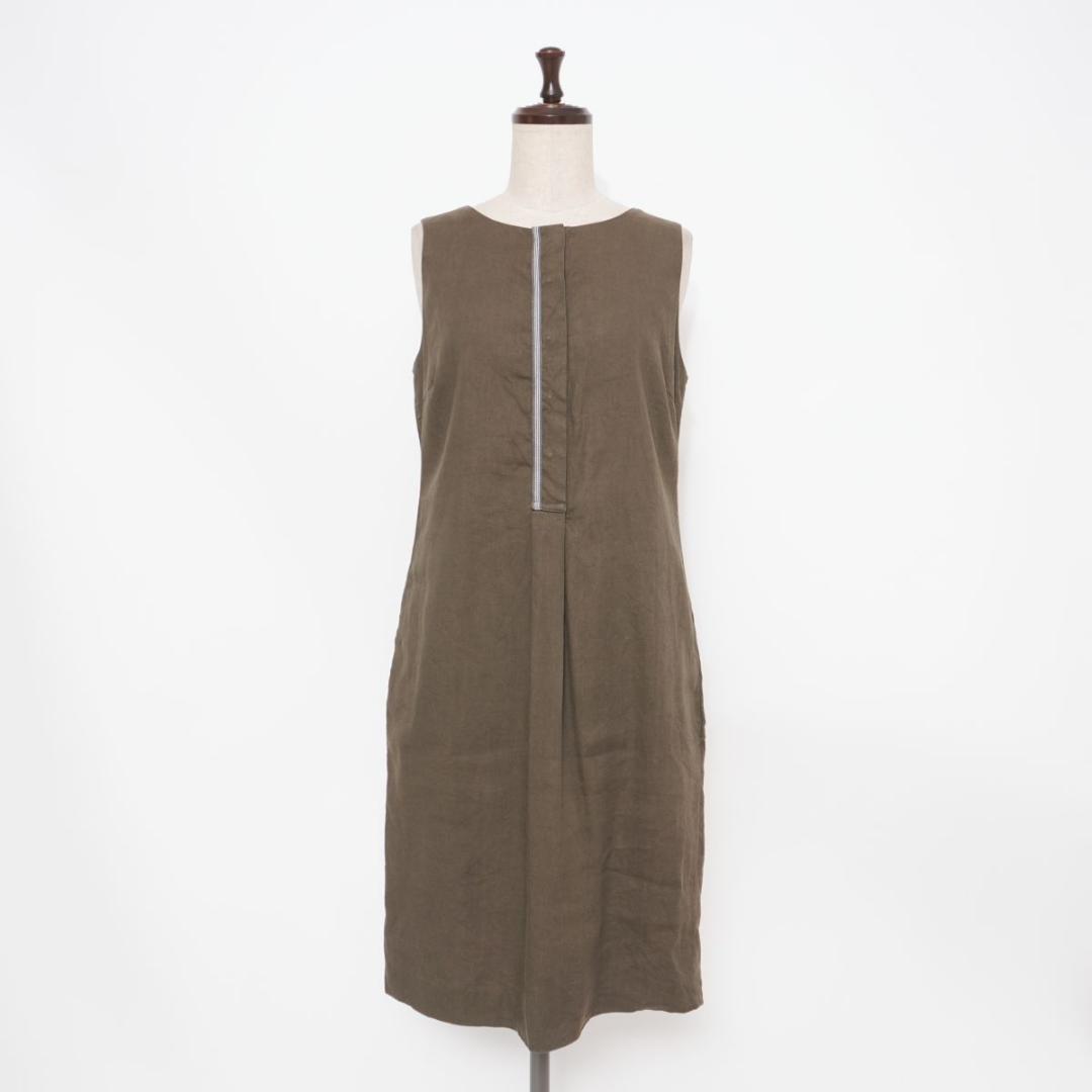 美品 ファビアナフィリッピ リネン混 ワンピース カーキ XS*GD907