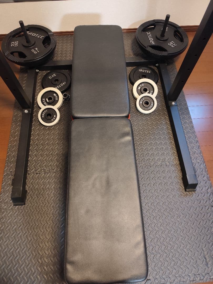 バーベルラック、フラットベンチセット