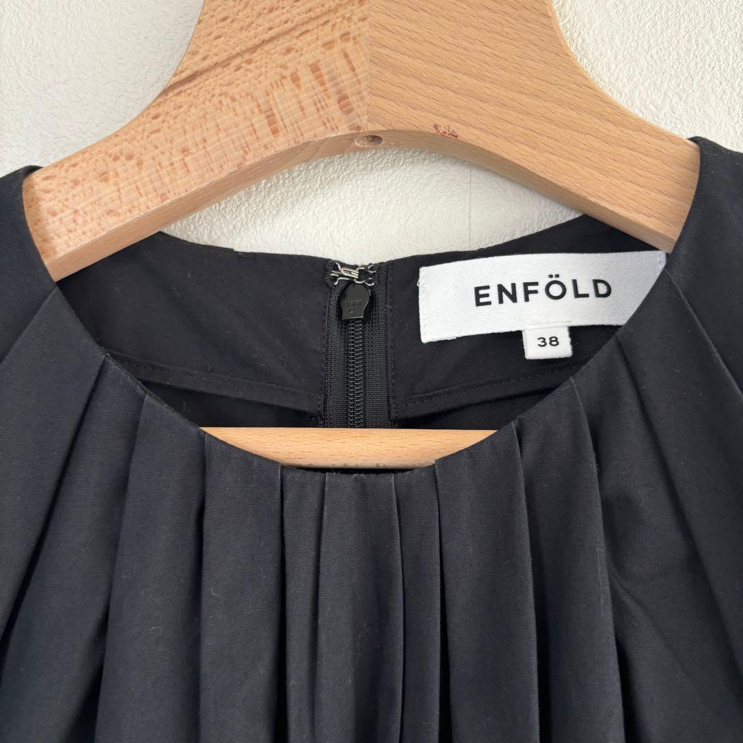 エンフォルド SOMELOS Tuck ブラウス　タック　黒　M