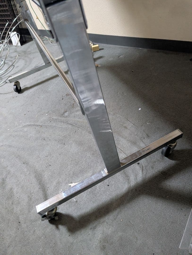 【大阪府直接引き取り】折りたたみワゴン 組立工具不要 クローム W1200