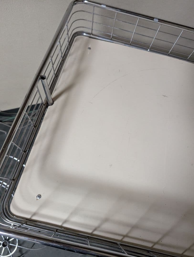 【大阪府直接引き取り】折りたたみワゴン 組立工具不要 クローム W1200