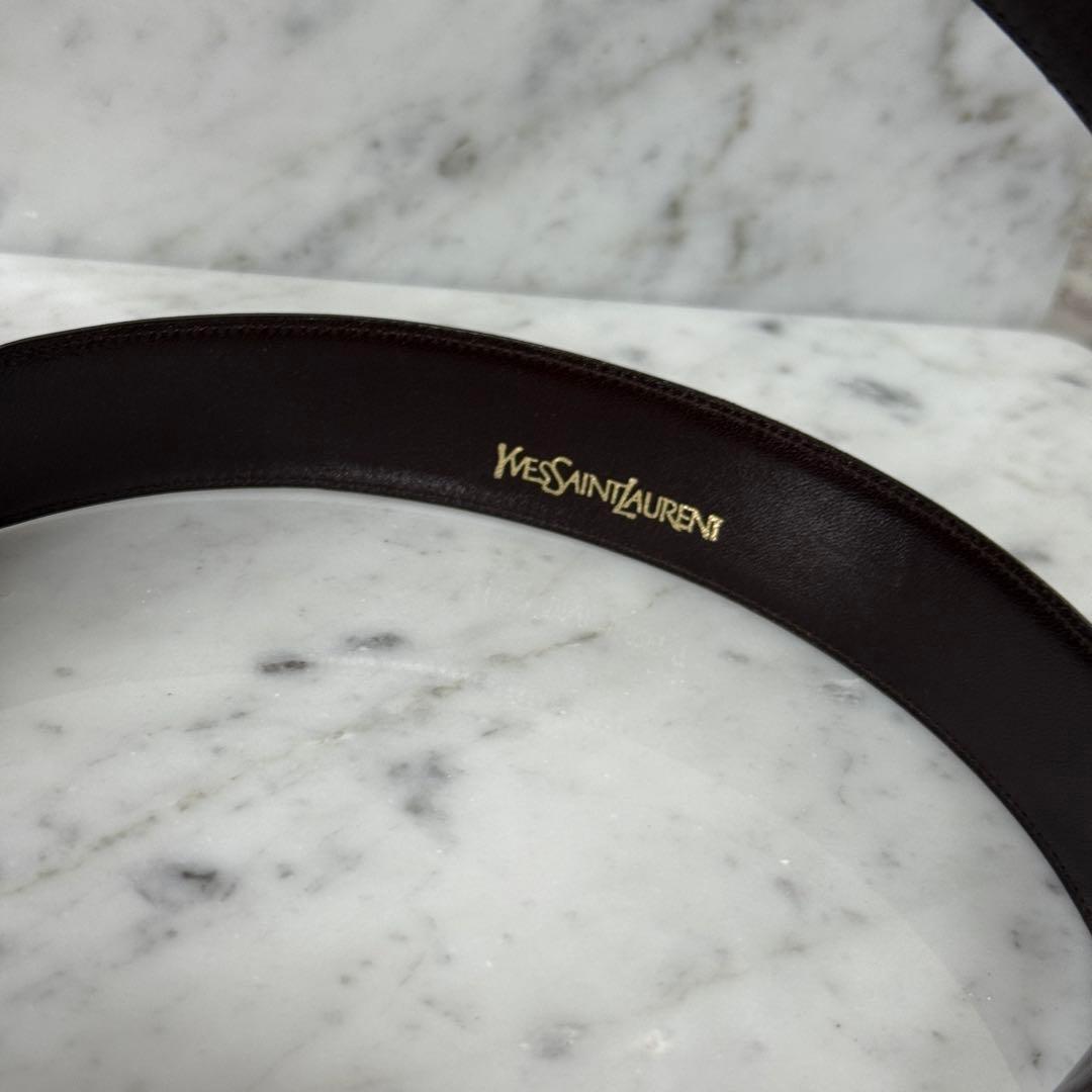 Yves Saint Laurent イヴサンローラン ベルト 本革 茶系