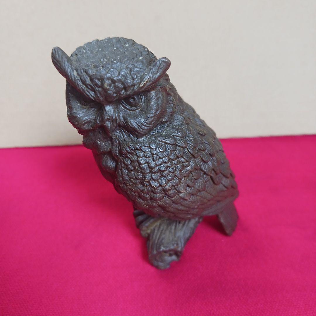 古銅　ふくろう　オブジェ