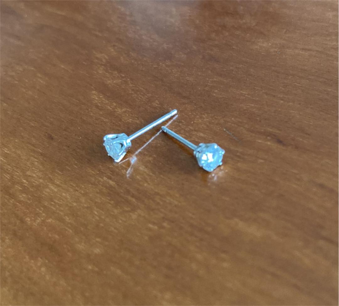 BLUE ダイヤ　プラチナ　ピアス