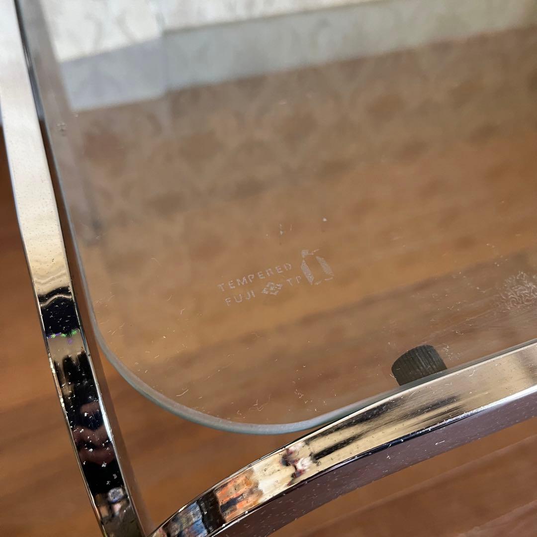 【アンティーク】昭和レトロ アイアンフレーム ガラステーブル センターテーブル