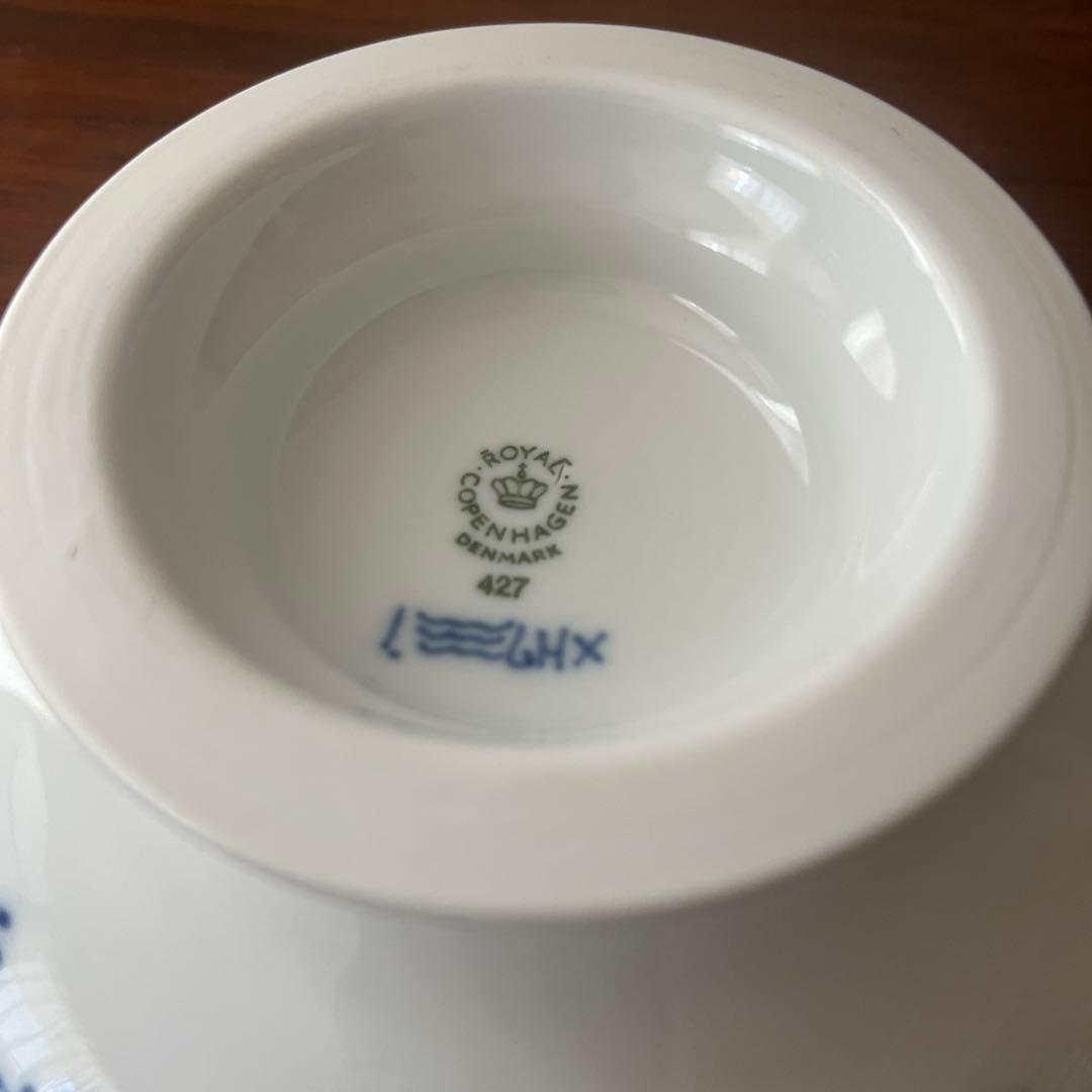 ロイヤル コペンハーゲン　ブルーフルーテッド ハーフレース コンポート皿