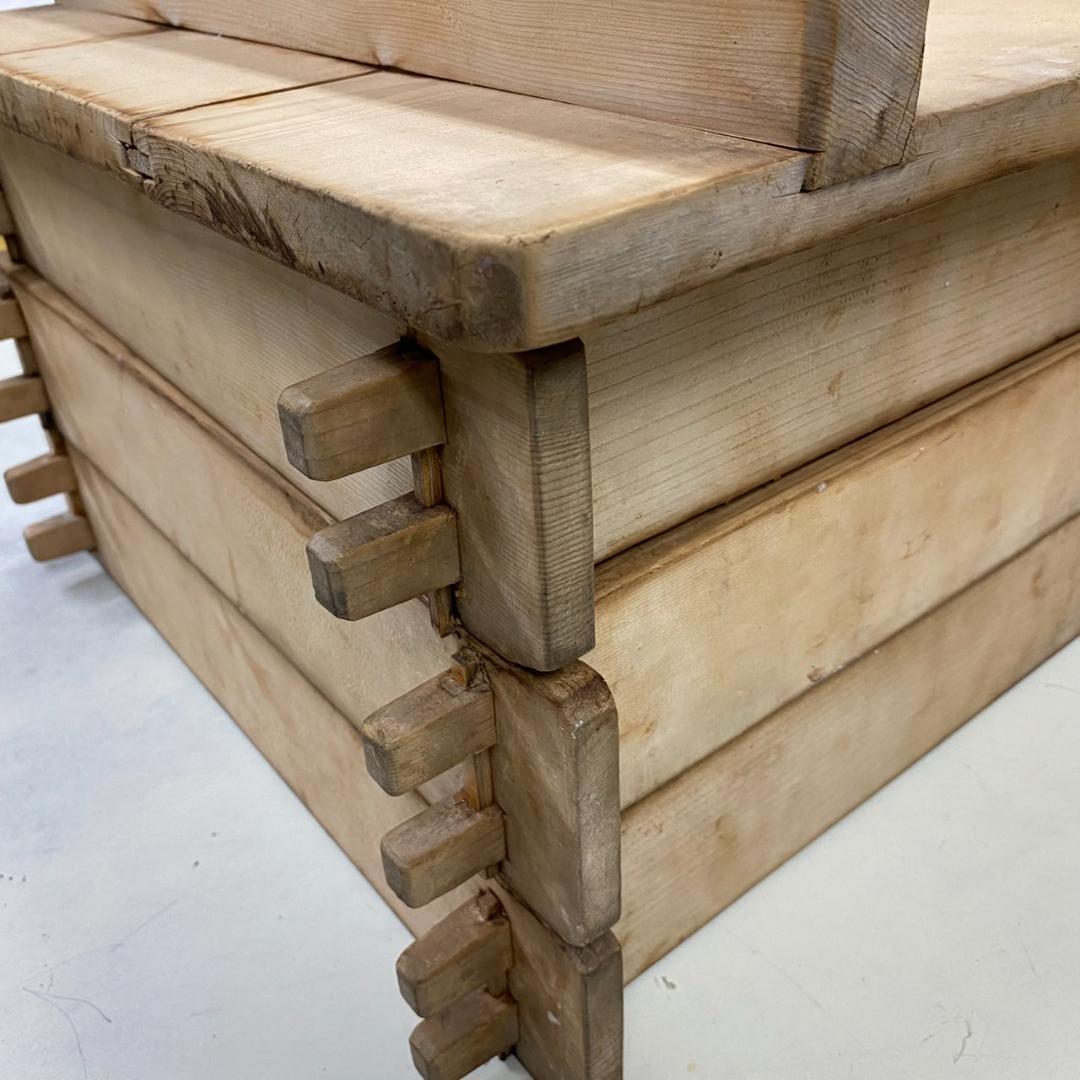 菓子屋用中古品　角蒸し蒸篭（せいろ）　蒸篭3枚＋木蓋　おまけで竹すだれ3枚