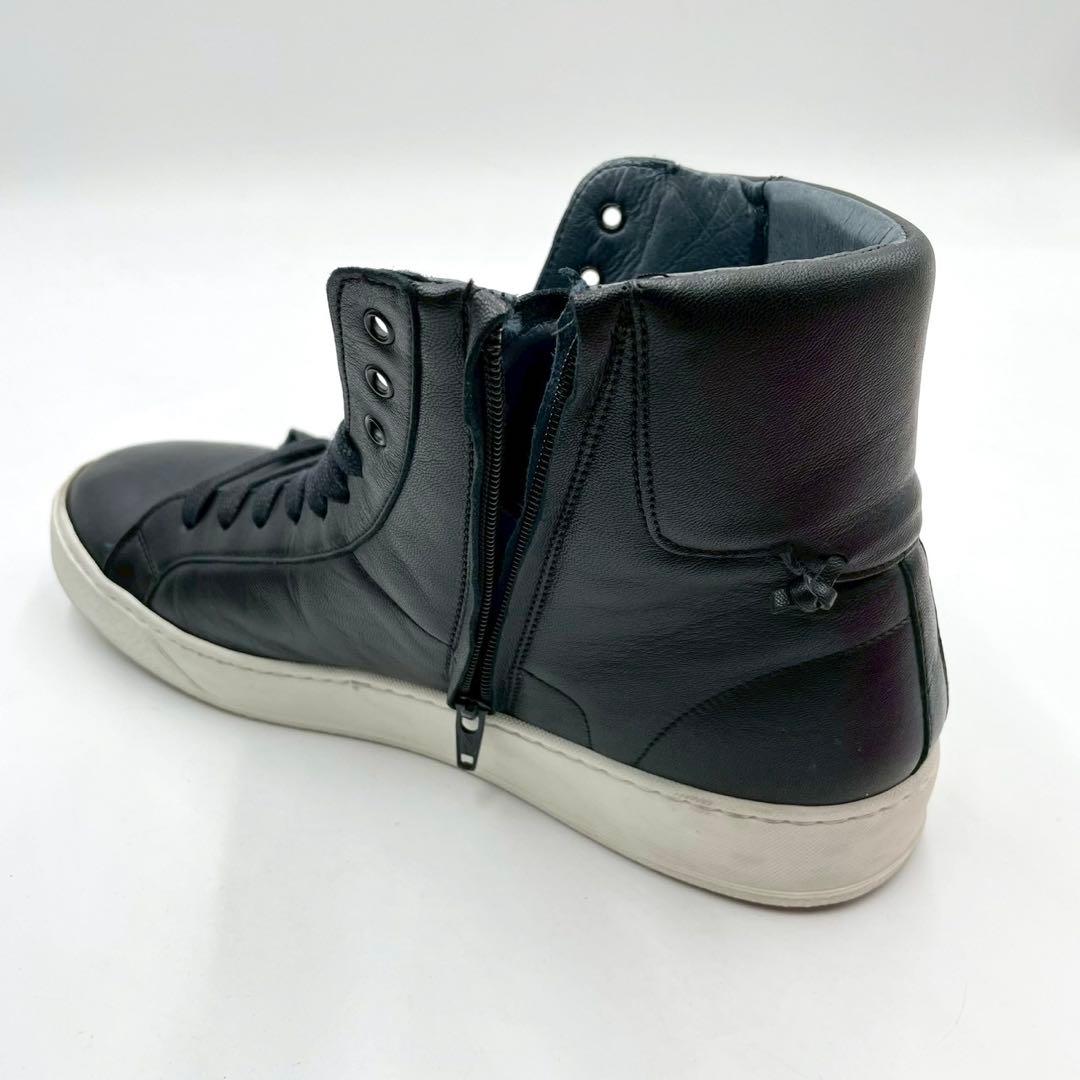 STEFANO GAMBA ハイカットレザースニーカー 黒 41 Y1420