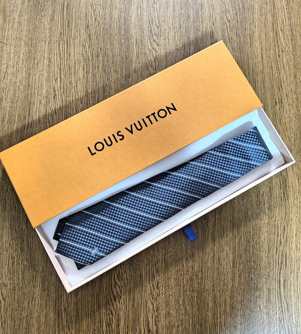 Louis Vuitton ダークグレー チェック柄 ネクタイ