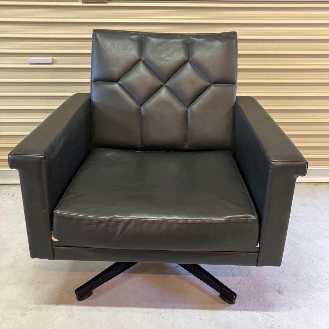 昭和レトロ ヴィンテージ マルニ 回転式アームチェア ラウンジチェア 古家具