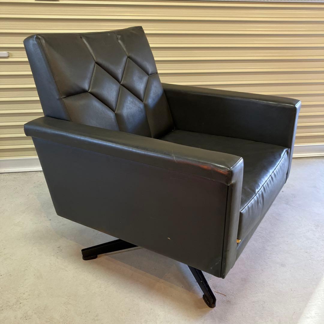 昭和レトロ ヴィンテージ マルニ 回転式アームチェア ラウンジチェア 古家具