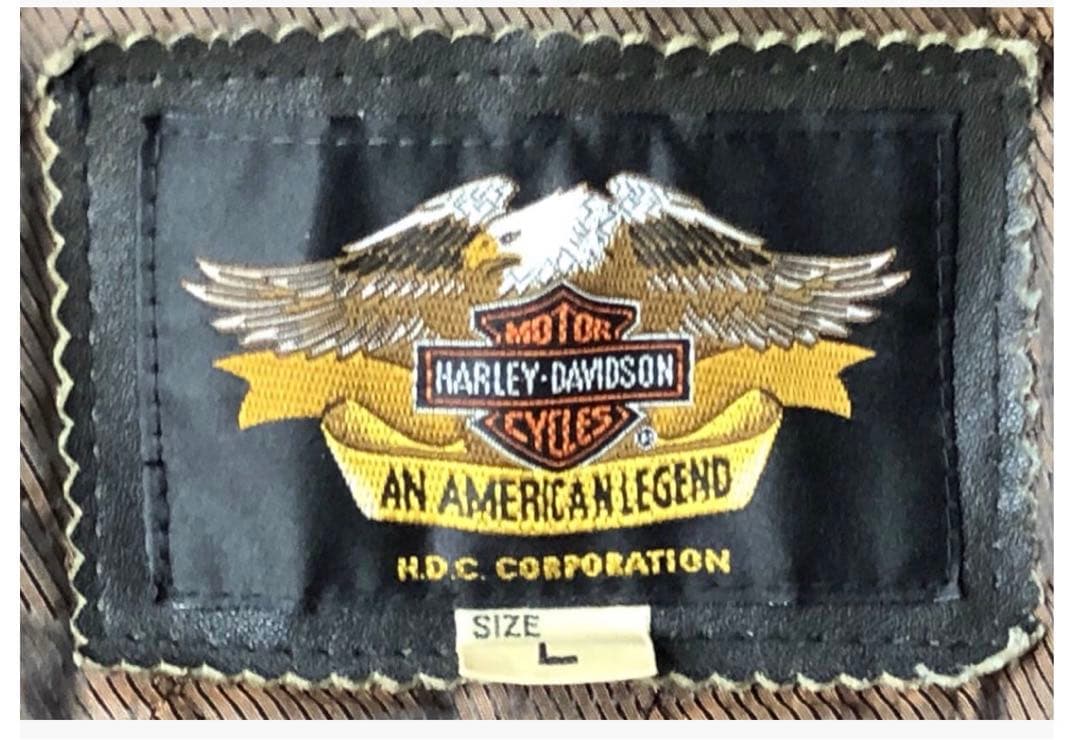 ハーレーダビッドソン⭐️大型立体エンボス加工⭐️極上レア本革製ジャケット入手困難LM