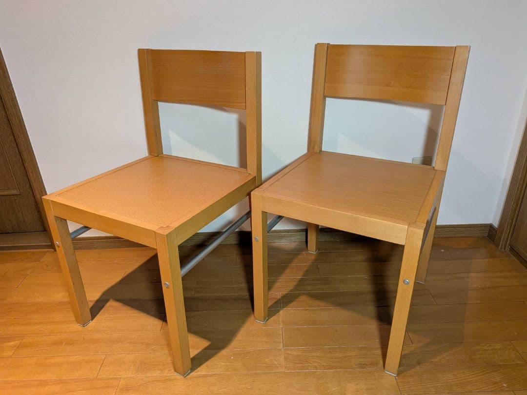 《送料込》無印 ダイニングチェア ブナ材 木製イス 椅子 廃盤品 2脚セット