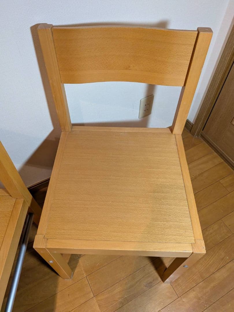 《送料込》無印 ダイニングチェア ブナ材 木製イス 椅子 廃盤品 2脚セット