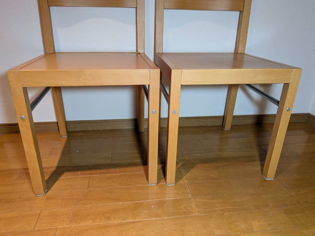 《送料込》無印 ダイニングチェア ブナ材 木製イス 椅子 廃盤品 2脚セット