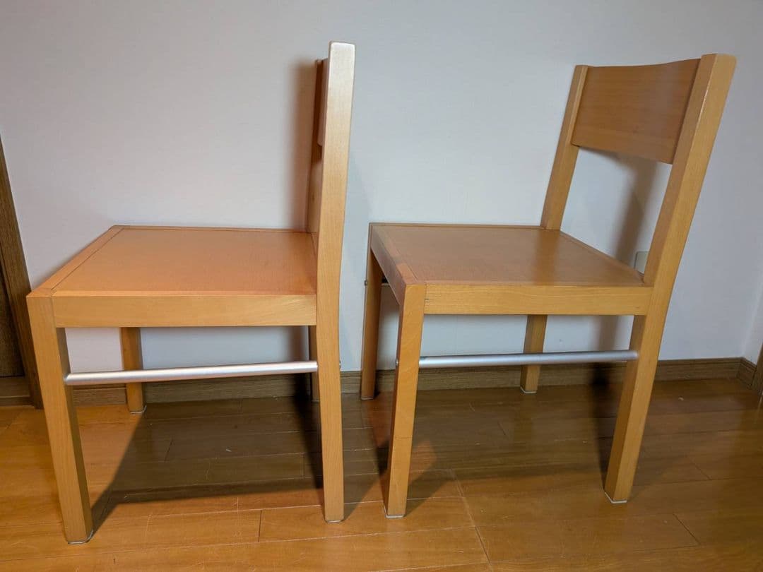 《送料込》無印 ダイニングチェア ブナ材 木製イス 椅子 廃盤品 2脚セット