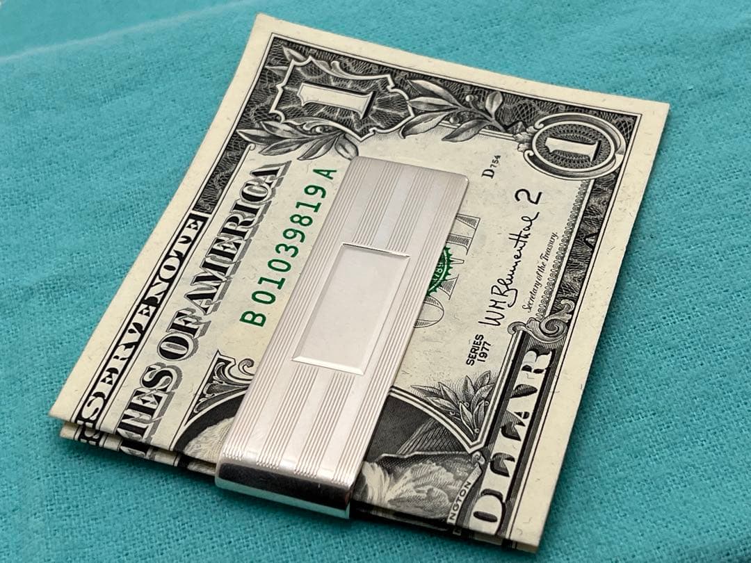 c432 ティファニー　エンジンターン　マネークリップ　シルバー　925