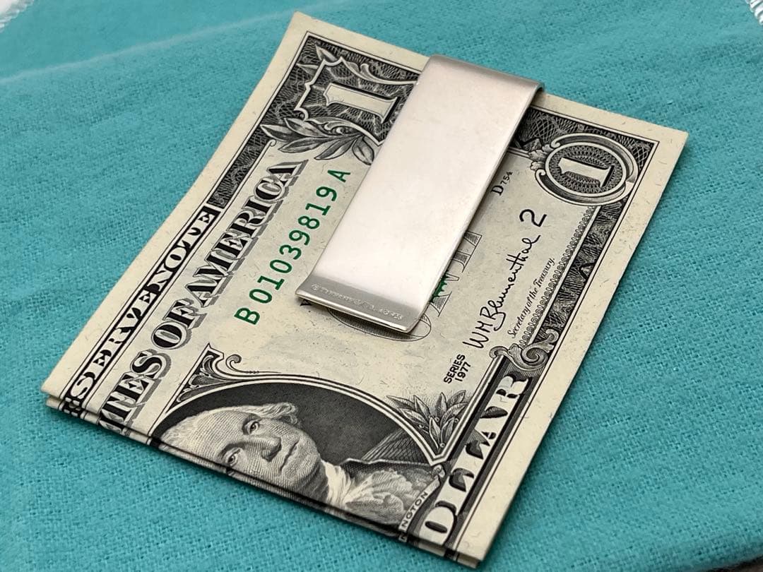 c432 ティファニー　エンジンターン　マネークリップ　シルバー　925