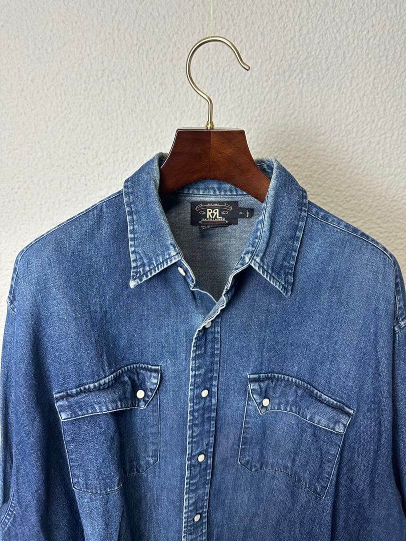 トップス Double RL 90s Denim L/S Shirt