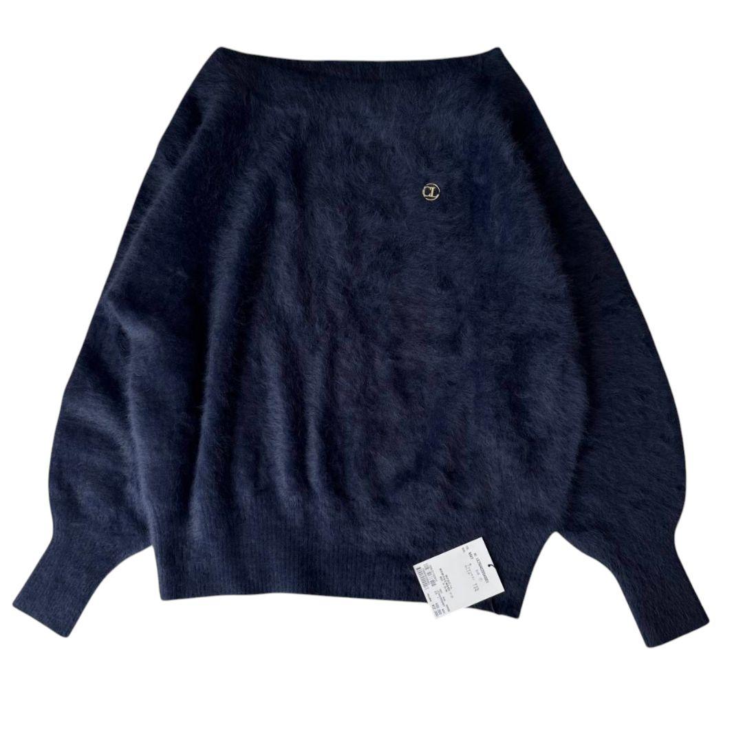 極美品✨️foxカシミアボートネックニット　カプリシュレマージュ　ネイビー