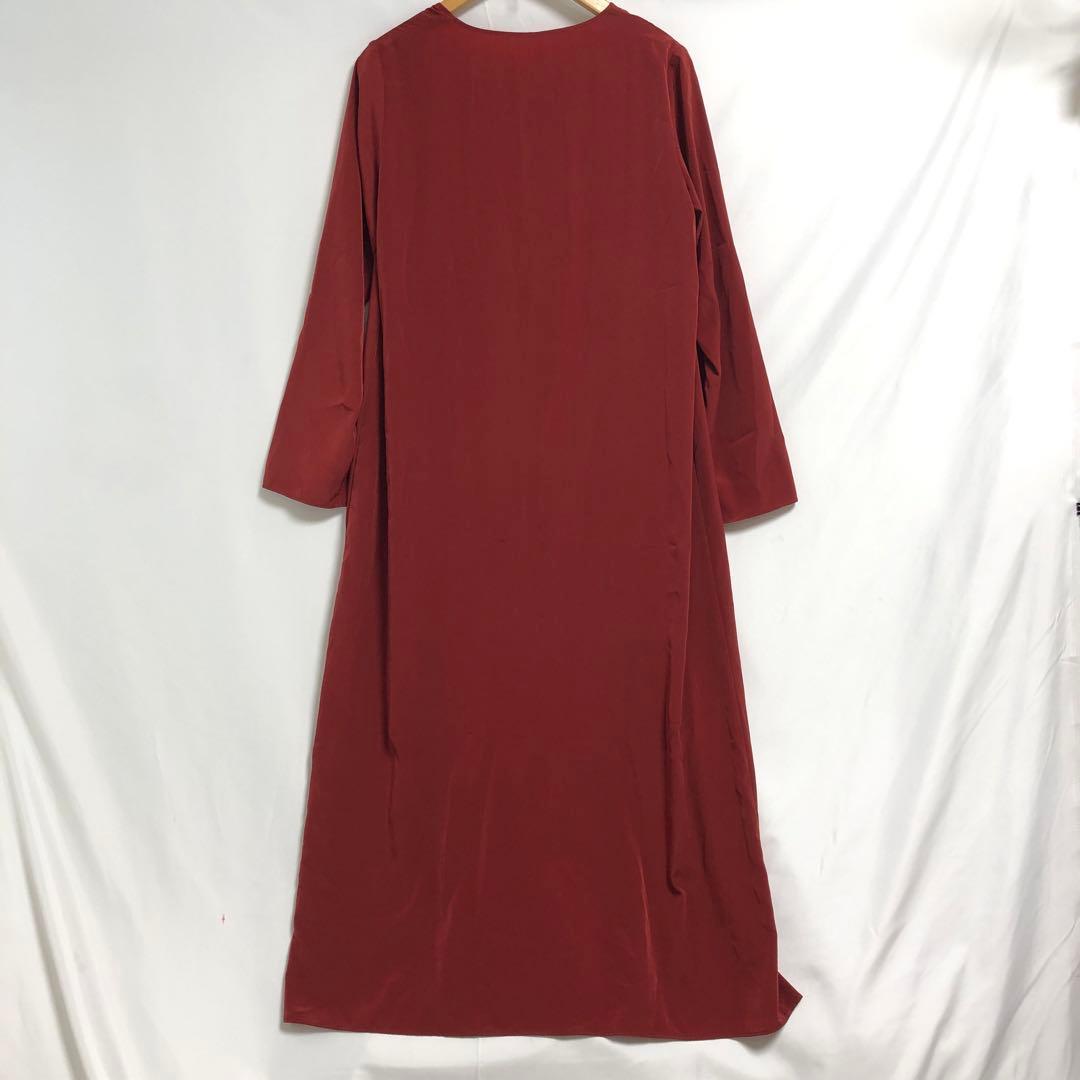 ⭐️美品アメリ シャイニーオールインワンつなぎwロングカーディガン上着　赤系