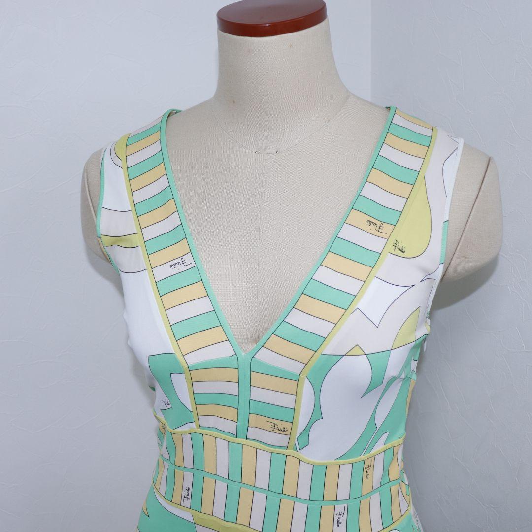 EMILIO PUCCI　ノースリーブ　ストレッチ 　ロングワンピース　34