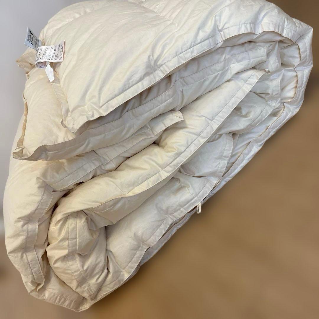 羽毛布団 キングロング ホワイトグース 95% 冬用 日本製